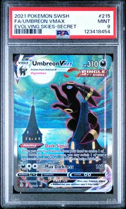 2021 POKEMON SWORD & SHIELD EVOLVING SKIES SECRET FULL ART/UMBREON VMAX PSA 9 - Image 1