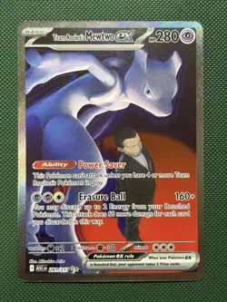 Pokemon TCG Team Rockets Mewtwo EX Full Art English Edition Card 281/217 - Image 1