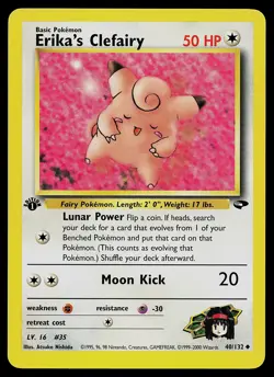 Pokemon Card - Erika's Clefairy 1st Edition Gym Challenge 40/132 Uncommon - Image 1