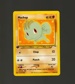 Machop 73/105 NM Common 1st Edition Neo Destiny 2002 Vintage Pokemon TCG Card - Image 1