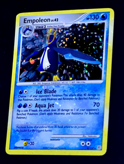 2007 Pokemon EMPOLEON Diamond & Pearl HOLO BLEED Error Card 4/130 Double SWIRL - Image 1