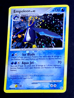 2007 Pokemon EMPOLEON Diamond & Pearl HOLO BLEED Error Card 4/130 Double SWIRL - Image 5