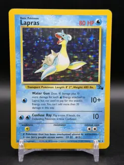 Lapras Holo Rare 10/62 1999 Fossil Pokemon English WOTC NM - Image 1