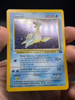 Lapras Holo Rare 10/62 1999 Fossil Pokemon English WOTC NM - Image 3