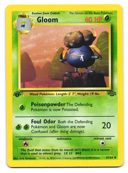 Gloom 37/64 Uncommon Jungle Pokemon 1st Edition LP - Image 1