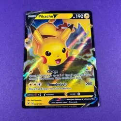 Pokemon TCG Battle Academy Pikachu v Ultra Rare Holo Card 043/185 TCG - Image 1