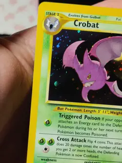 Pokemon Crobat DOUBLE HOLO Error Near Mint NM Double Side Swirl Neo Revelation - Image 3