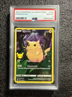 2021 Pokemon Celebrations FA/ Pikachu #005/025 PSA 8 - Image 1