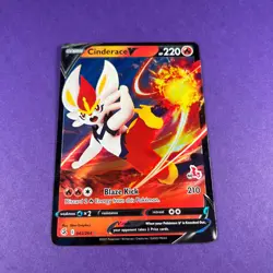 Cinderace V 043/264 Battle Academy Stamped Pokemon Trading Card TCG - Image 1