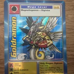 Digimon Goldramon UN-01 2000 Digi-Battle Card Super rare! Universal exclusive - Image 3