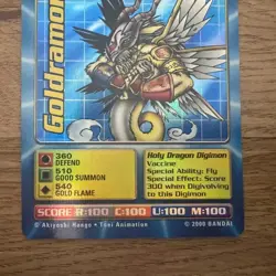 Digimon Goldramon UN-01 2000 Digi-Battle Card Super rare! Universal exclusive - Image 4