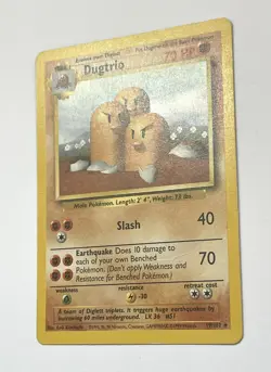 Dugtrio 19/102 Pokemon Base Set Unlimited Rare ￼Card MP Moderately Played - Image 2