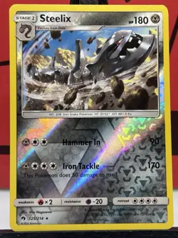 Steelix 125/214 Sm-Lost Thunder Reverse Holo Pokemon Card LP - Image 3