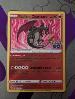 Pokemon Radiant Charizard Card Pokemon GO 011/078 NM Condition - Image 1