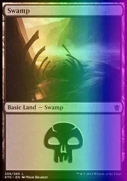 MTG Magic the Gathering Swamp (258/282) Khans of Tarkir LP FOIL - Image 1