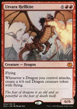 MTG Magic the Gathering Utvara Hellkite (59/142) Guild Kit RNA LP - Image 1