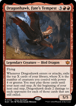 x1 Dragonhawk, Fate's Tempest BLB Bloomburrow MTG 132 MYTHIC M/NM 1x - Image 1
