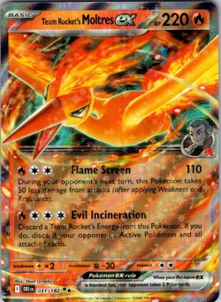 Team Rocket's Moltres ex 031/182 SV10: Destined Rivals Pokemon NM Holo - Image 1