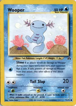 Wooper 71/75 Neo Discovery Pokemon Card TCG - Image 1