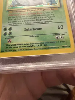 1999 Pokemon Game Venusaur Holo Base Set #15 PSA 6 - Error PSA labelU - Image 3