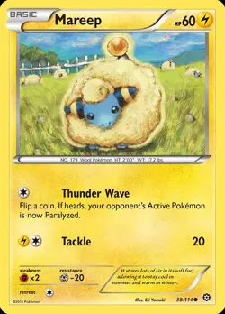 Pokemon Mareep (38/116) Steam Siege LP REVERSE HOLO - Image 1