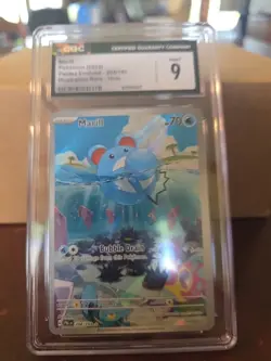 Marill IR 204/193 Sv02 Paldea Evolved Holo Illustration Rare Pokemon TCG CGC 9 - Image 1