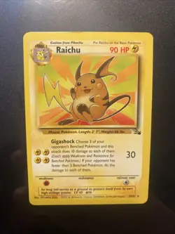 Pokemon Fossil Raichu 1999-2000 Australian Print 3rd Red Logo - Image 1