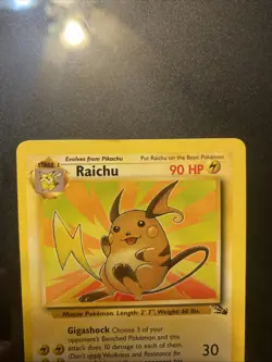 Pokemon Fossil Raichu 1999-2000 Australian Print 3rd Red Logo - Image 5