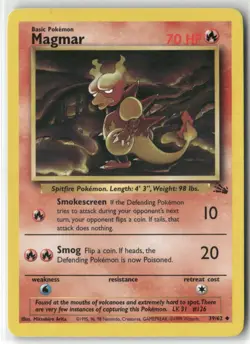 Pokemon Magmar 39/62 Unlimited Fossil Uncommon - Image 1