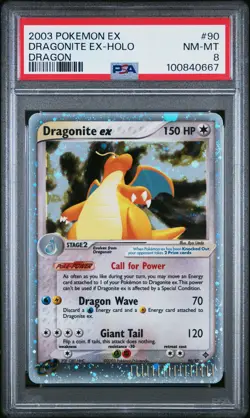 2003 POKEMON EX DRAGON #90 DRAGONITE EX-HOLO PSA 8 - Image 1