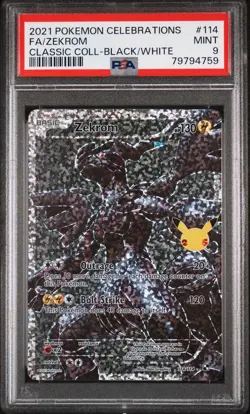Pokemon Zekrom 114/114 Celebrations Classic Collection Full Art Holo PSA 9 - Image 2
