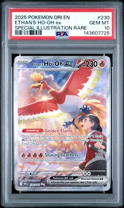 2025 POKEMON DRI EN-DESTINED RIVALS #230 ETHAN'S HO-OH EX PSA 10 - Image 1