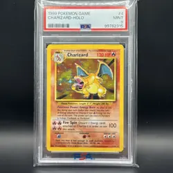 1999 POKEMON BASE SET UNLIMITED #4 CHARIZARD-HOLO PSA 9 - Image 1