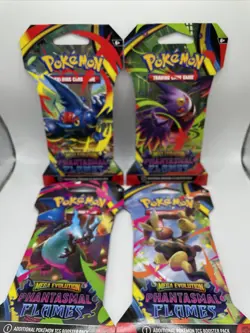 Pokemon Mega Evolution Phantasmal Flames Sleeved Booster Packs 4 Lot Total 🔥 - Image 1
