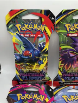 Pokemon Mega Evolution Phantasmal Flames Sleeved Booster Packs 4 Lot Total 🔥 - Image 2
