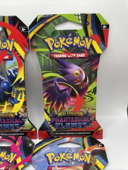 Pokemon Mega Evolution Phantasmal Flames Sleeved Booster Packs 4 Lot Total 🔥 - Image 3