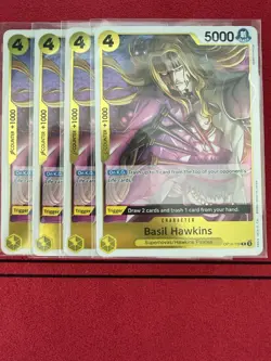 Basil Hawkins Playset - OP10-109 x4 - Royal Blood - One Piece TCG - English - Image 1