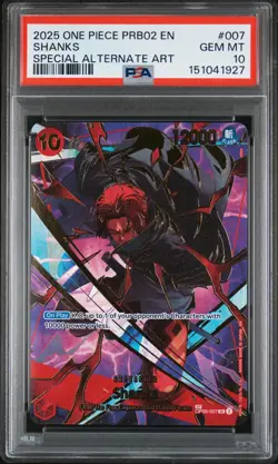 2025 One Piece PRB02 Shanks Special Alternate Art PSA 10 GEM MINT - Image 1