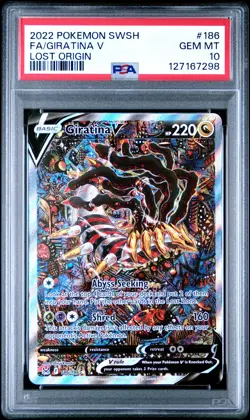2022 POKEMON SWORD & SHIELD LOST ORIGIN #186 FULL ART/GIRATINA V PSA 10 - Image 1