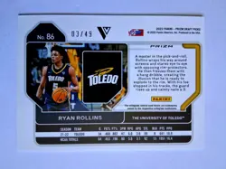 2022 PANINI PRIZM DRAFT HYPER ORANGE RYAN ROLLINS RC! 3/49! 1/1! ONLY 49 EXIST! - Image 2
