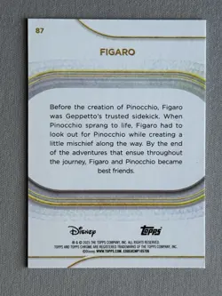 FIGARO Aqua Mini Diamond #D /199 DISNEY 2025 TOPPS CHROME #87 Pinocchio - Image 2