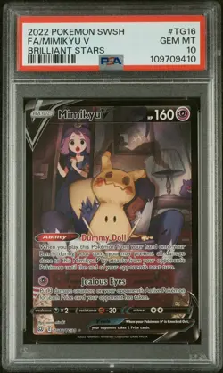 2022 Pokemon Sword And Shield Brilliant Stars Mimikyu V TG16 PSA 10 - Image 1