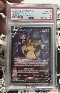2022 Pokemon Sword And Shield Brilliant Stars Mimikyu V TG16 PSA 10 - Image 3