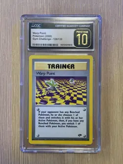 CGC 10 PRISTINE Warp Point 126/132 Gym Challenge Pokemon Card - Image 1