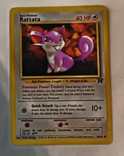 66/82 Rattata Team Rocket Pokemon Card Lightly Played WOTC Vintage - Image 1