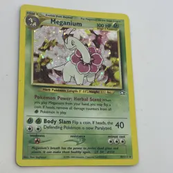 Meganium 10/111 Neo Genesis Holo Rare Vintage WOTC Pokemon Card MP - Image 3