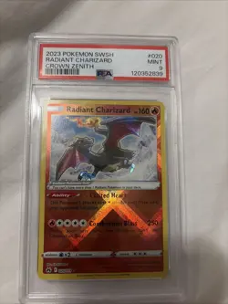 Pokemon TCG Radiant Charizard Crown Zenith Holo Ultra Rare Card 020/159 PSA 9 - Image 1