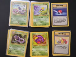 Complete Jungle and Fossil 64-Card Set Commons And Uncommons NM - Image 1