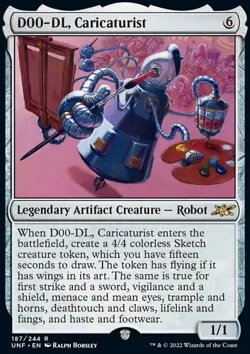 MTG Magic the Gathering D00-DL, Caricaturist (187/654) Unfinity LP - Image 1