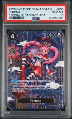 2026 ONE PIECE THE AZURE SEA'S SEVEN SPECIAL ALT ART #093 PERONA PSA 10 - Image 1